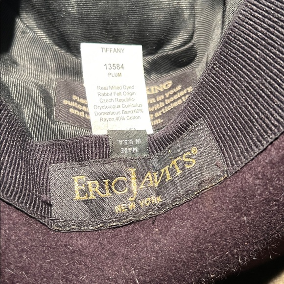 Eric Javits Tiffany Plum Deep Purple Rabbit Felt Fedora Hat Packable - Picture 4 of 5